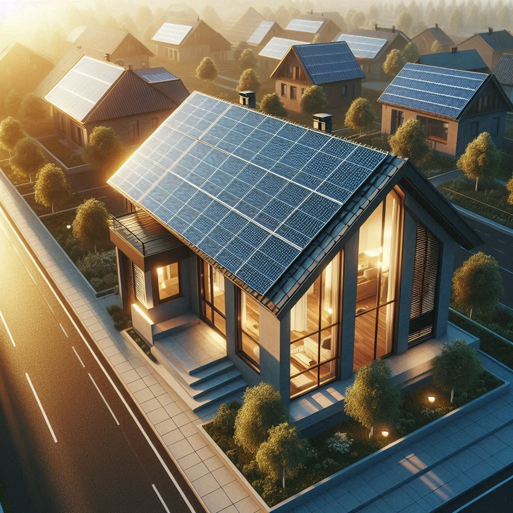 Huis met zonnepanelen